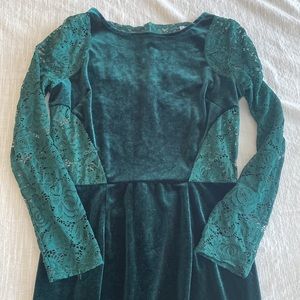 Amazon velvet green lace dress